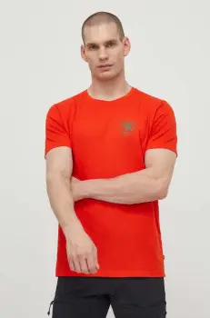 Fjallraven tricou 1960 Logo T-shirt barbati, culoarea portocaliu, cu imprimeu, F87313 imagine