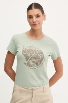 Fjallraven tricou Arctic Fox femei, culoarea verde, F89849 imagine