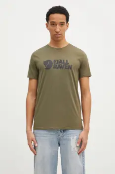 Fjallraven tricou Fjallraven Logo T-shirt M barbati, culoarea verde, modelator, F87310.625 imagine