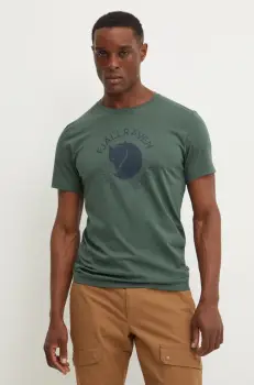 Fjallraven tricou sport Fjallraven Fox culoarea verde, cu imprimeu, F87052 imagine