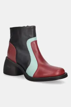 Fly London cizme de piele HEWI304FLY culoarea maro, cu toc drept, P145304003 imagine