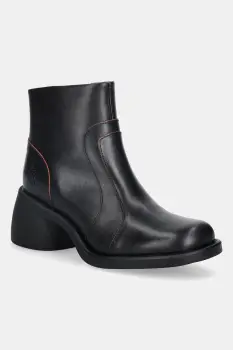 Fly London cizme de piele HEWI304FLY culoarea negru, cu toc drept, P145304001 imagine