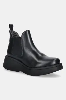 Fly London ghete chelsea de piele MULK159FLY culoarea negru, cu platforma, P145159010 imagine