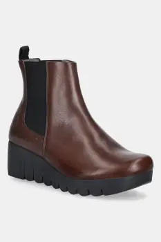 Fly London ghete chelsea de piele VAZE177FLY culoarea maro, toc pana, P145177001 imagine