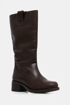 Fly London ghete de piele RINT246FLY culoarea maro, cu toc drept, P145346001 imagine