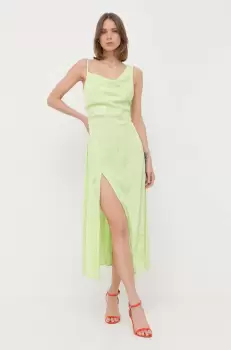 For Love & Lemons rochie Ilana culoarea verde, midi, mulata imagine