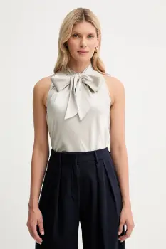 Forte Forte bluza de matase culoarea bej, uni, 14078.my.top imagine