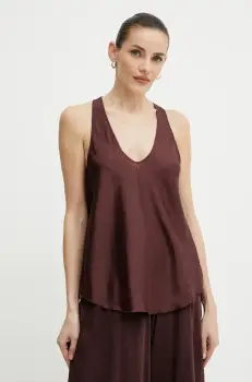 Forte Forte bluza de matase culoarea bordo, uni, 9929 my top imagine