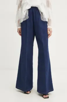 Forte Forte pantaloni femei, culoarea albastru marin, 13547.my pants imagine