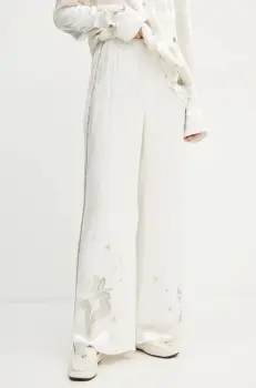 Forte Forte pantaloni femei, culoarea bej, lat, high waist, 13258_my pants imagine