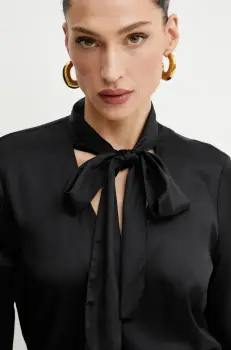 Fracomina bluza femei, culoarea negru, uni, FS25ST1001W73201 imagine