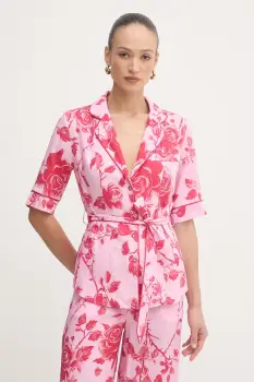 Fracomina bluza tip camasa pentru femei, cu amestec de in imagine