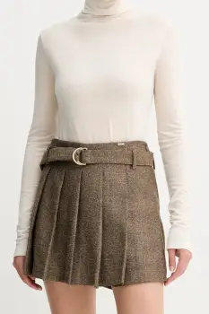 Fracomina fusta pantaloni culoarea maro, uni, high waist, FJ25WV6001W81601 imagine