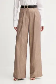 Fracomina pantaloni culoarea bej, lat, high waist, FS25WV3006W479T4 imagine