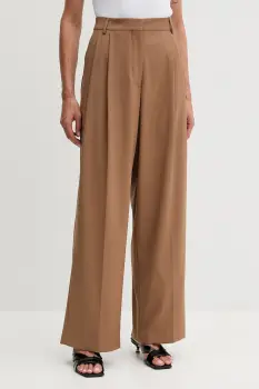 Fracomina pantaloni culoarea maro, lat, high waist, FS25WV3016W66101 imagine