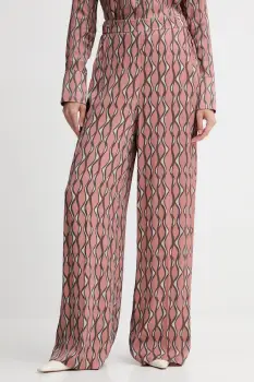 Fracomina pantaloni culoarea roz, drept, high waist, FS25WV3014W732K5 imagine