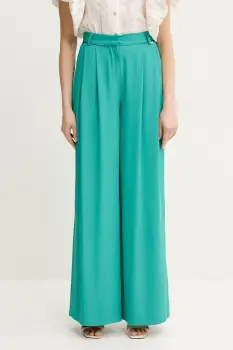 Fracomina pantaloni culoarea turcoaz, lat, high waist, FS25SV3012W47601 imagine