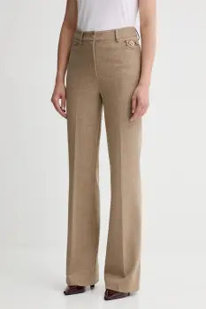 Fracomina pantaloni din lana culoarea bej, drept, high waist, FR25WVA014W80501 imagine