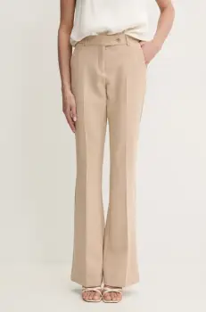 Fracomina pantaloni femei, culoarea bej, evazati, medium waist, FR25SVA004W42901 imagine