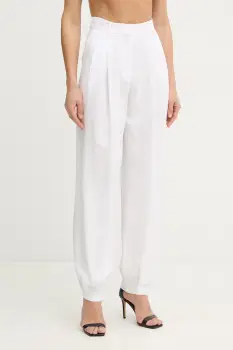 Fracomina pantaloni palazzo pentru femei, cu amestec de in imagine