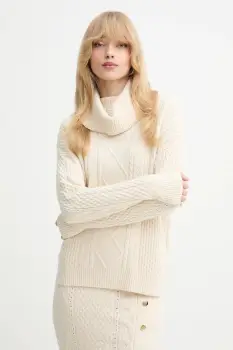 Fracomina pulover culoarea bej, light, cu guler, FR25WT7035K50201 imagine