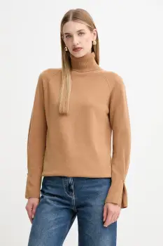 Fracomina pulover de lana culoarea bej, light, cu guler, FR25WT7013K47301 imagine