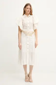 Fracomina rochie culoarea bej, mini, evazati, FS25SD3003W403Q7 imagine