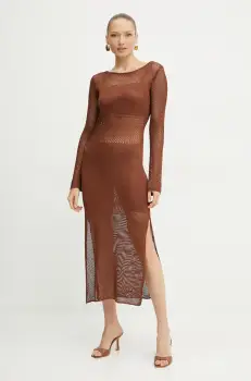 Fracomina rochie culoarea maro, maxi, mulata, FS25SD5004K514O7 imagine