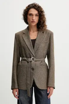 Fracomina sacou culoarea maro, un singur rand de nasturi, cu imprimeu, FJ25WJ3006W81601 imagine