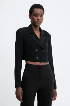 Fracomina sacou culoarea negru, cu doua randuri de nasturi, uni, FJ25WJ1001W42901 imagine