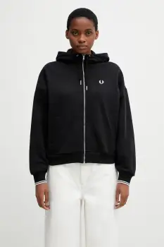 Fred Perry hanorac cu fermoar pentru femei, din bumbac imagine