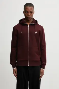 Fred Perry hanorac cu fermoar si gluga barbatesc din bumbac imagine