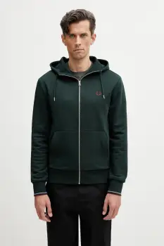 Fred Perry hanorac cu fermoar si gluga barbatesc din bumbac imagine