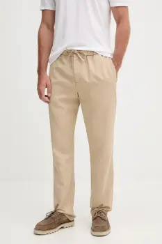 Frescobol Carioca pantaloni din amestec de in culoarea bej, drept, 2602.839 imagine