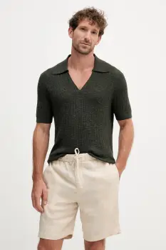 Frescobol Carioca tricou polo din in culoarea verde, uni, 2420.842 imagine