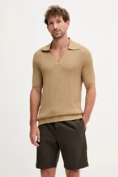 Frescobol Carioca tricou polo din in culoarea verde, uni, 2420.843 imagine