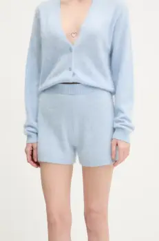 FROM FUTURE pantaloni scurti din casmir femei, neted, high waist, WSH02581 imagine