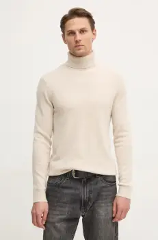 FROM FUTURE pulover barbati, culoarea bej, cu guler, MPL00054 imagine