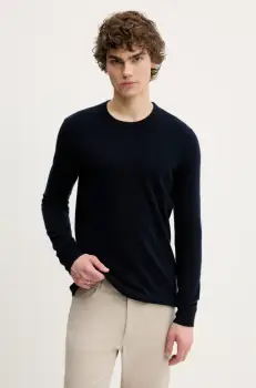 FROM FUTURE pulover de casmir barbati, culoarea albastru marin, light, MPR00051 imagine