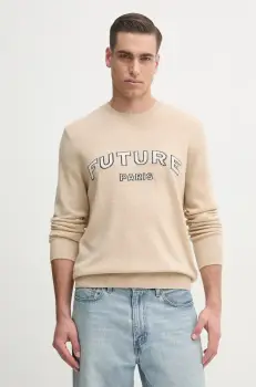 FROM FUTURE pulover de casmir barbati, culoarea bej, light, MPR02730 imagine