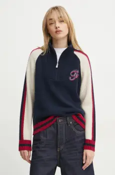 FROM FUTURE pulover de casmir culoarea albastru marin, light, cu turtleneck, WPM02197 imagine