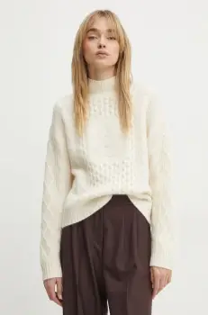 FROM FUTURE pulover de casmir culoarea bej, cu turtleneck, WPM02150 imagine