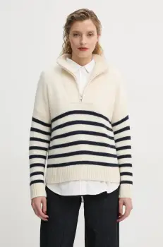 FROM FUTURE pulover de casmir culoarea bej, light, WPM01135 imagine