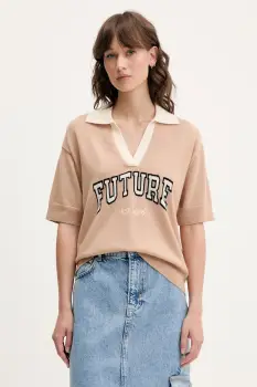 FROM FUTURE pulover de casmir culoarea bej, light, WPP02646 imagine