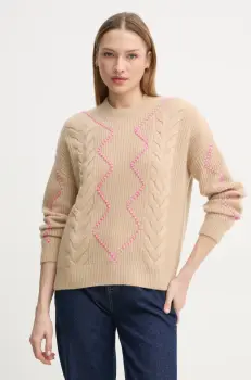 FROM FUTURE pulover de casmir culoarea bej, light, WPR02176 imagine