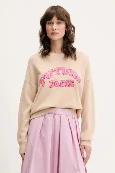 FROM FUTURE pulover de casmir culoarea bej, light, WPR02645 imagine