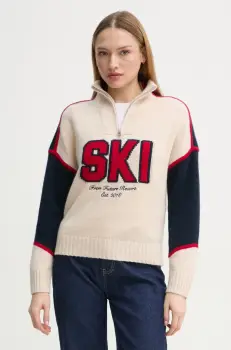 FROM FUTURE pulover de casmir culoarea bej, WPM02198 imagine