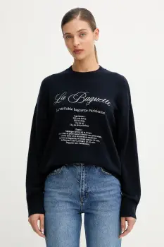 FROM FUTURE pulover de casmir culoarea bleumarin, light, WPR03323 imagine