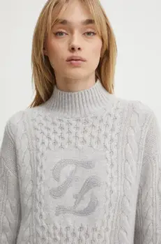 FROM FUTURE pulover de casmir culoarea gri, cu turtleneck, WPM02150 imagine