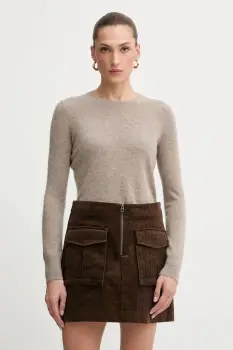 FROM FUTURE pulover de casmir culoarea maro, light, WPR00019 imagine